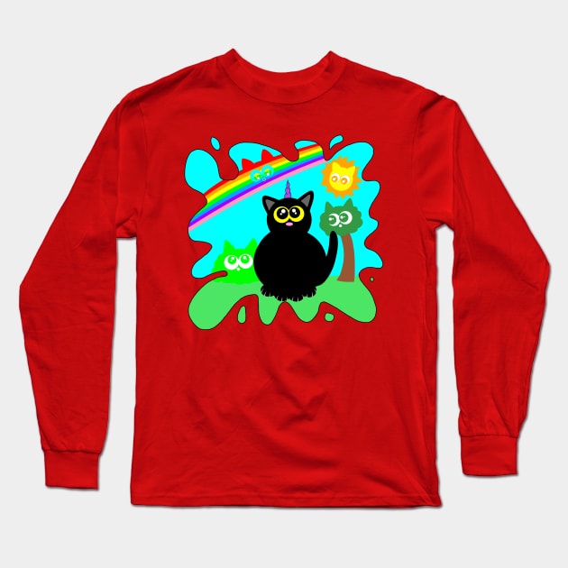 Kitty world! Long Sleeve T-Shirt by MelanieJeyakkumar